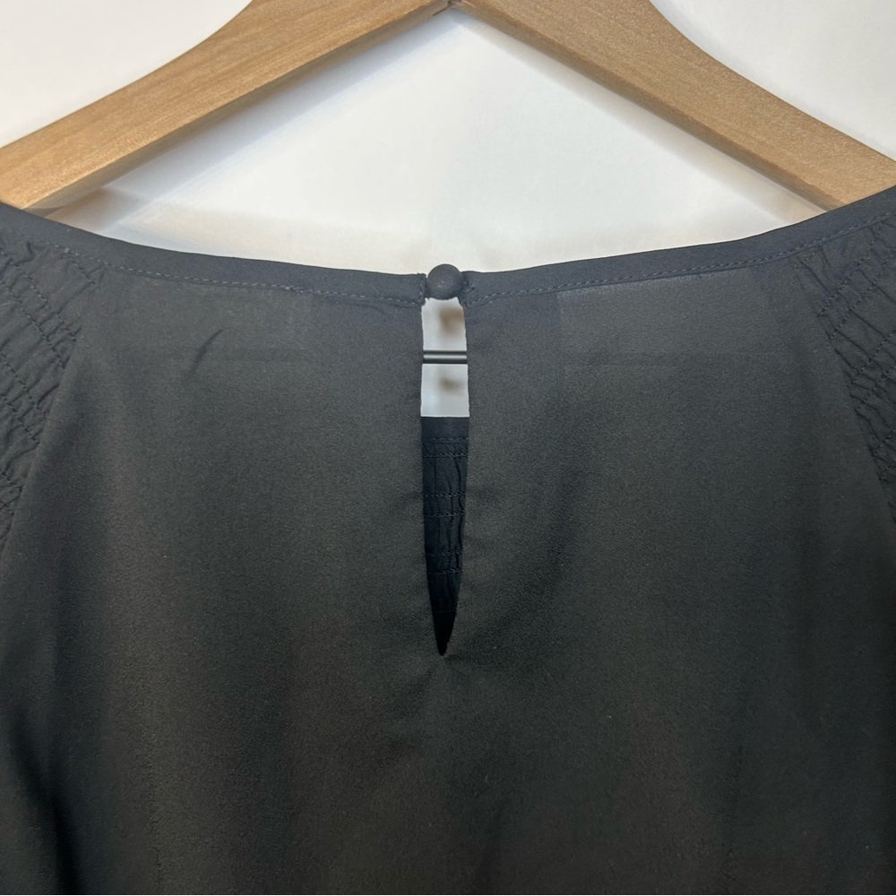 Staring At Stars from Urban Outfitters Black Smocked Babydoll Top, Size Large - Picture 9 of 12